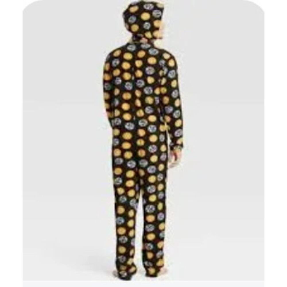 Dragonball Z Fleece One piece hooded Pajamas Sz. Lrg Black EUC Loungewear